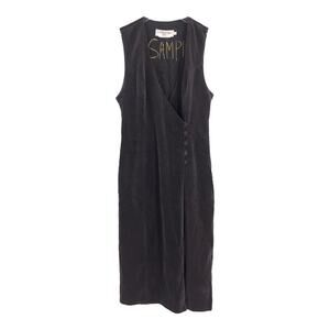 Vintage All Week Long Velvet Wrap Dress 8 Petite Off-Center Button Sleeveless
